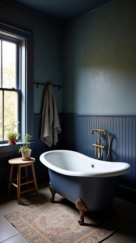 rustic blue bathroom charm