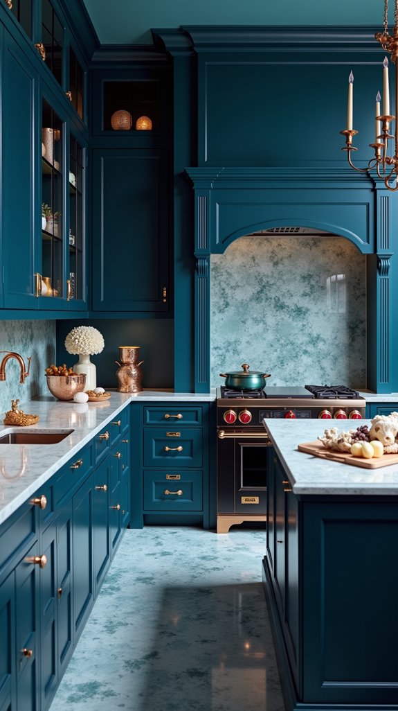 serene marine blue kitchen