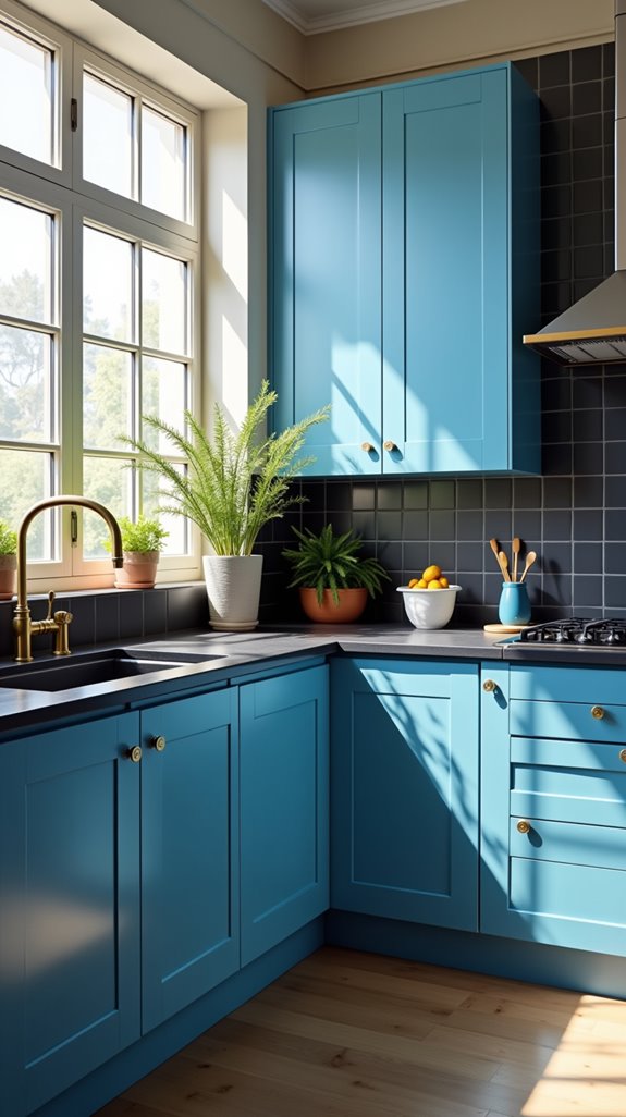 sky blue and black contrast