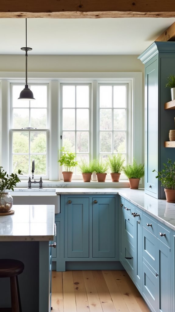 sky blue and earth tones