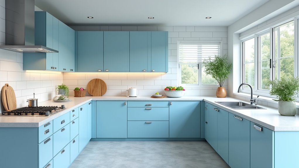 sky blue kitchen designs