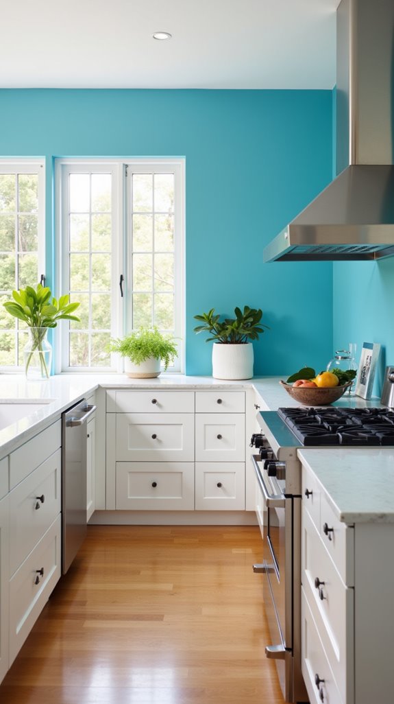 sky blue kitchen elegance