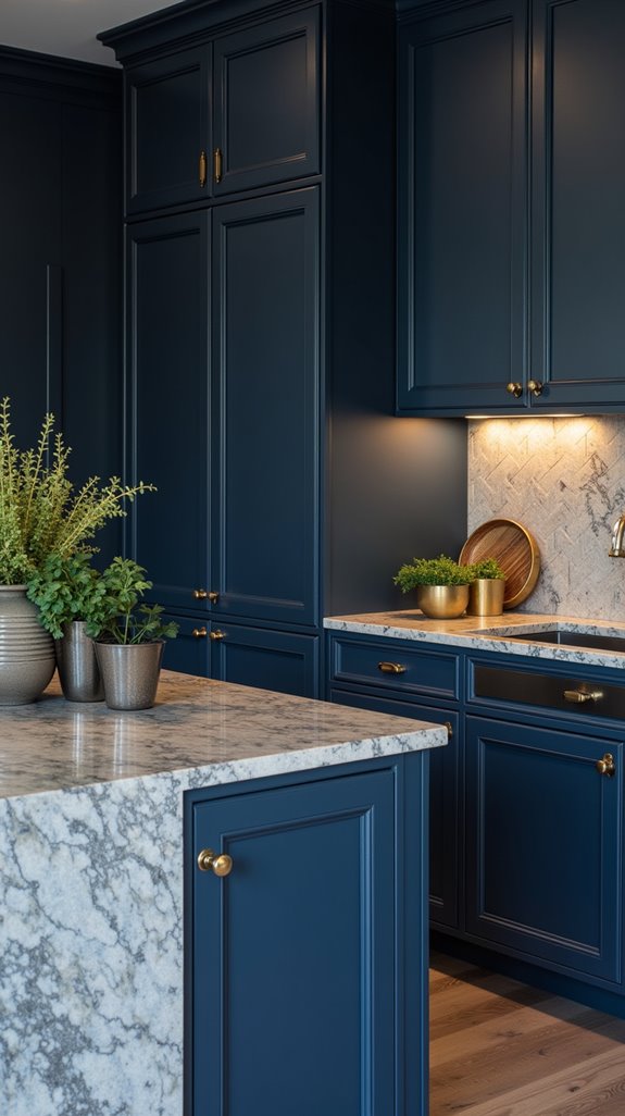slate blue kitchen elegance