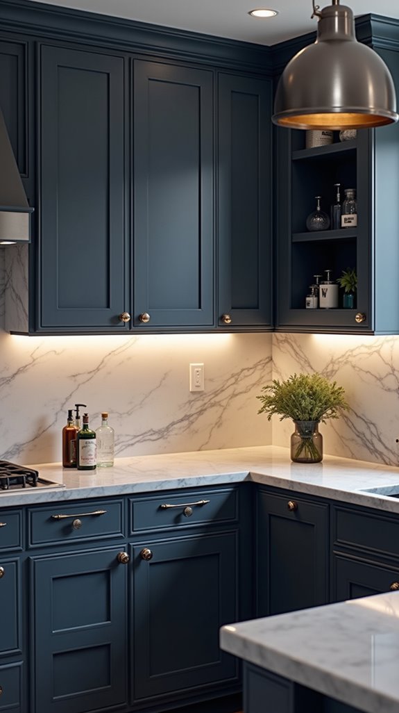 slate blue metallic elegance