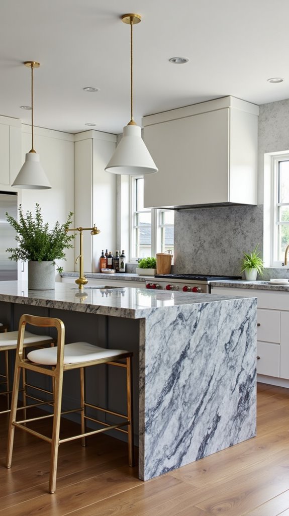 sleek granite kitchen islands