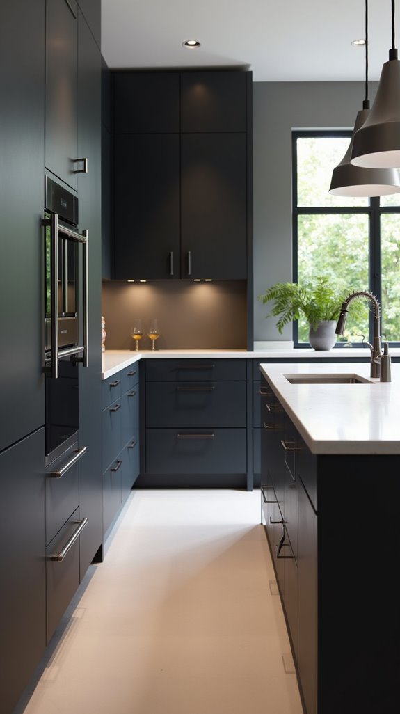 sleek minimalist dark cabinetry