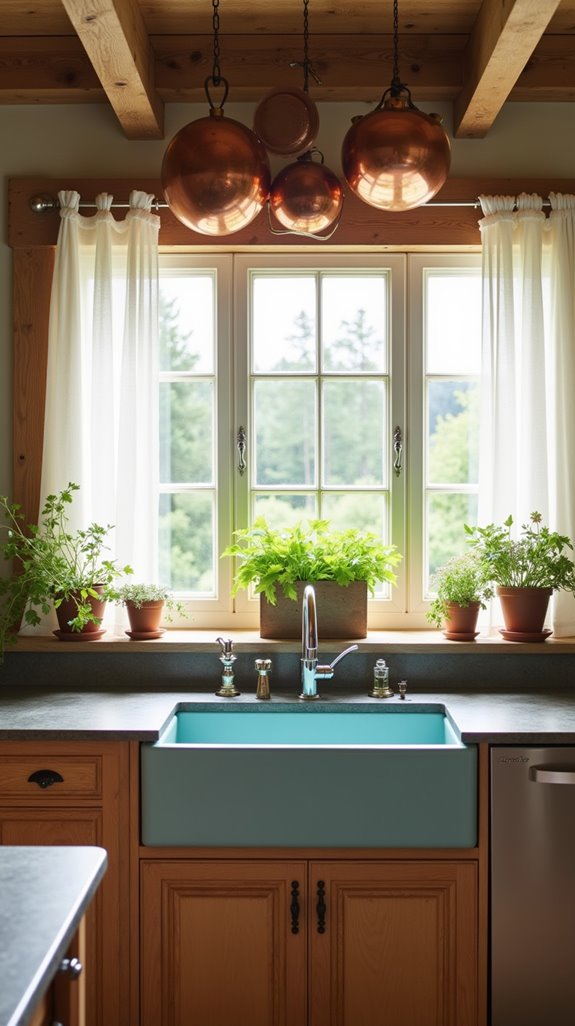 soft blue farmhouse sink