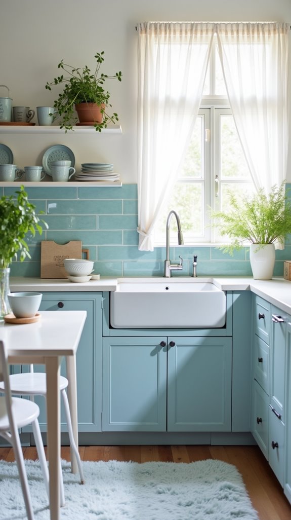 soft blue kitchen accents