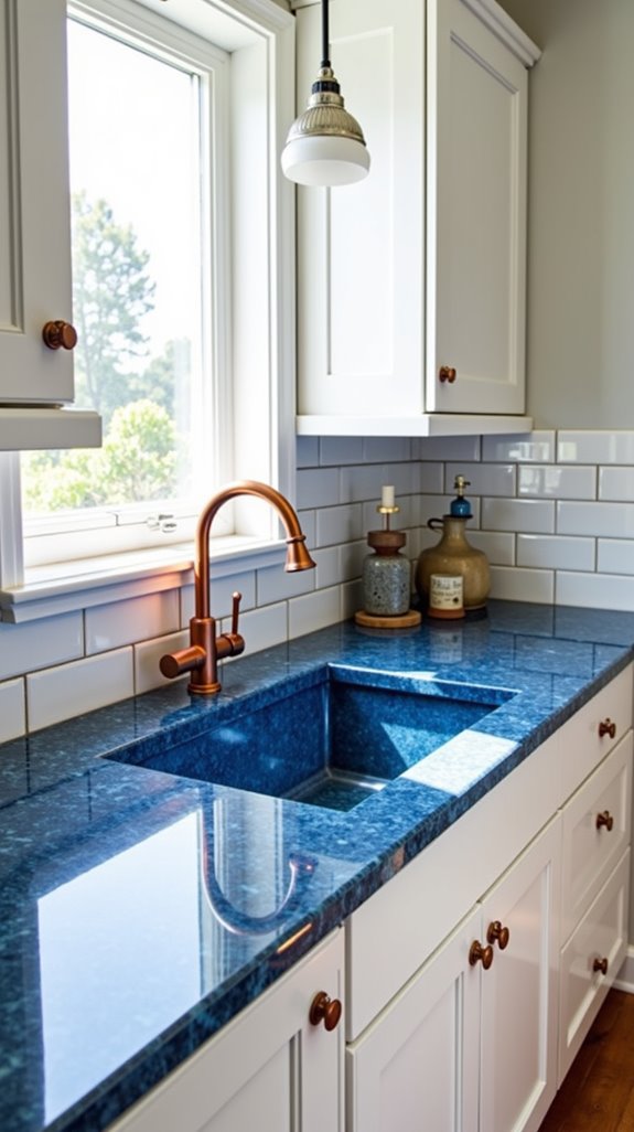 soft blues enhance small kitchens