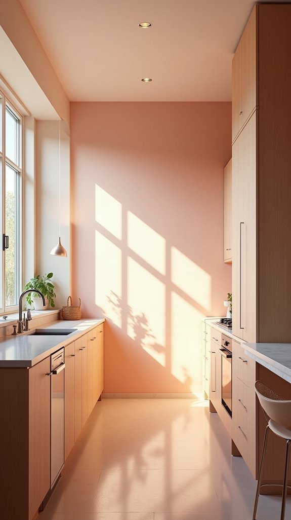 soft peach kitchen walls