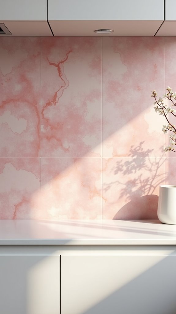 soft watercolor pink tiles