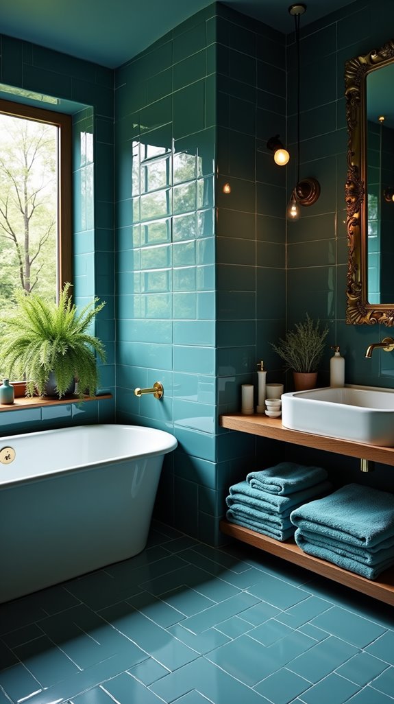 soothing teal bathroom retreat