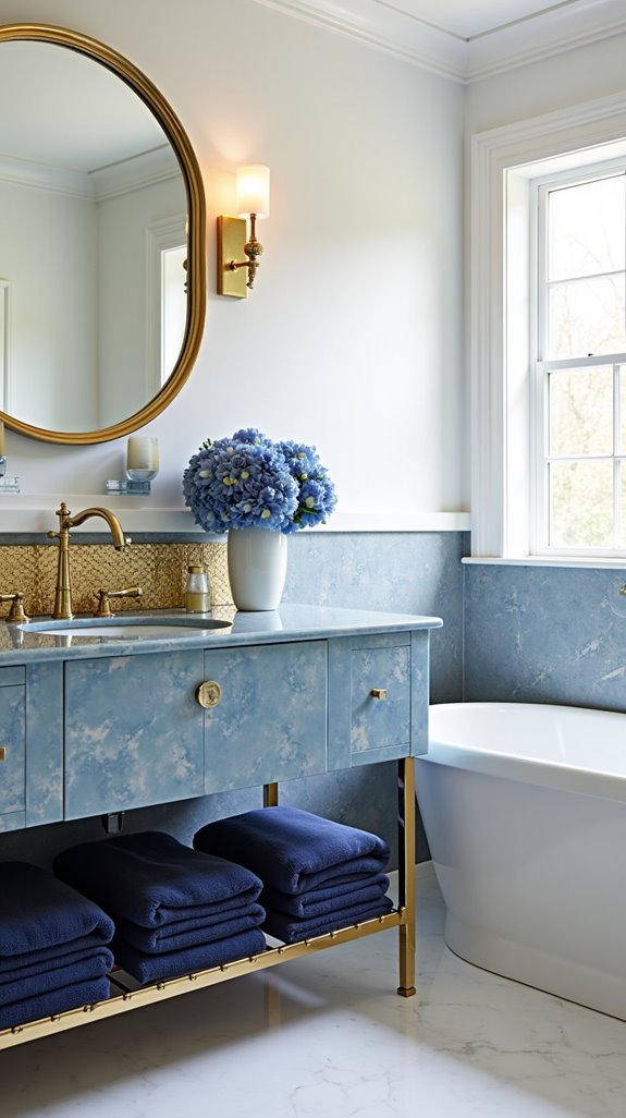 sophisticated blue and gold