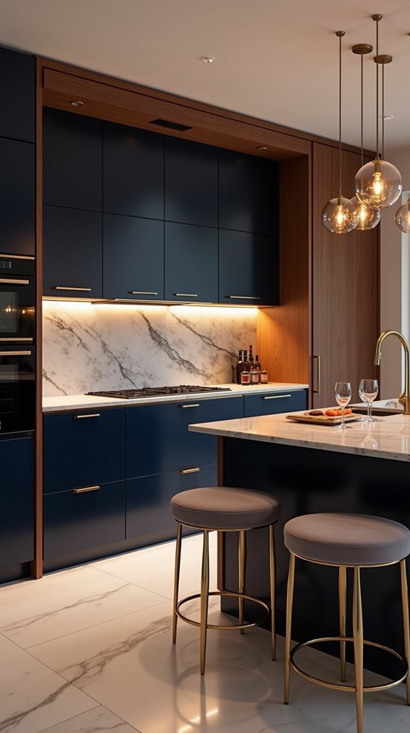 sophisticated two tone kitchen design