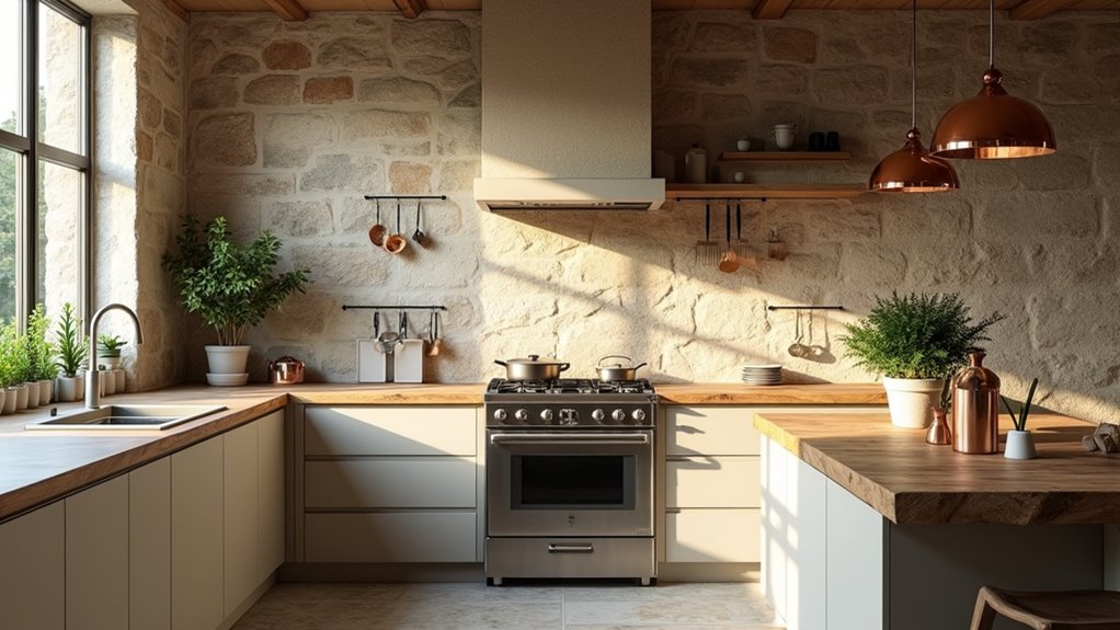 stone wall kitchen designs