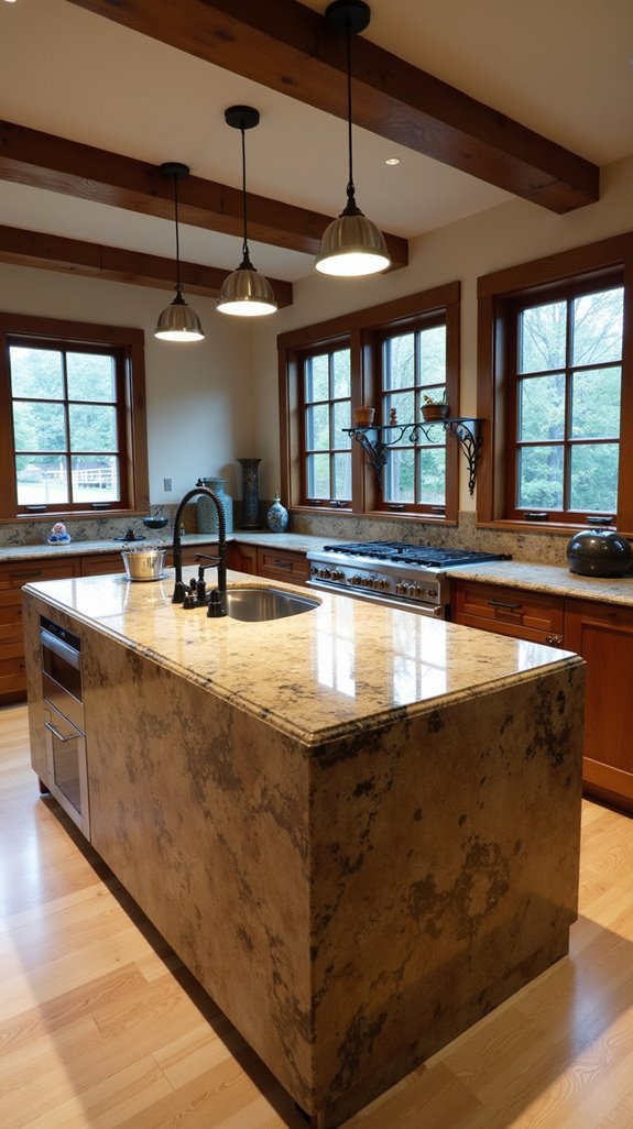 stunning stone clad kitchen islands