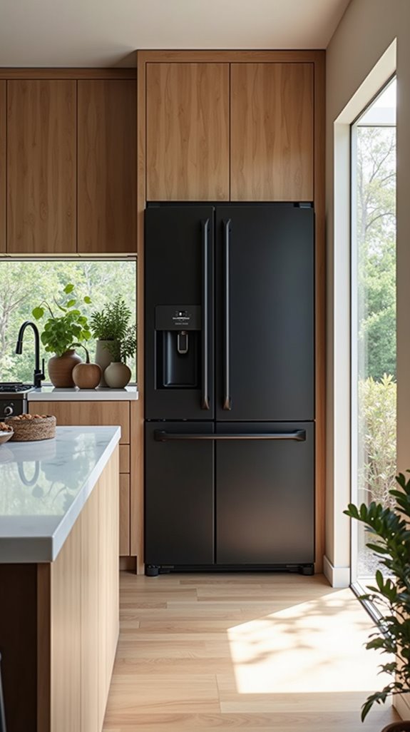 stylish black fridge centerpiece
