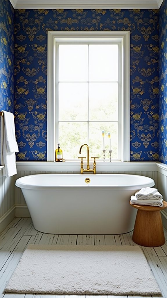 stylish blue and gold accents