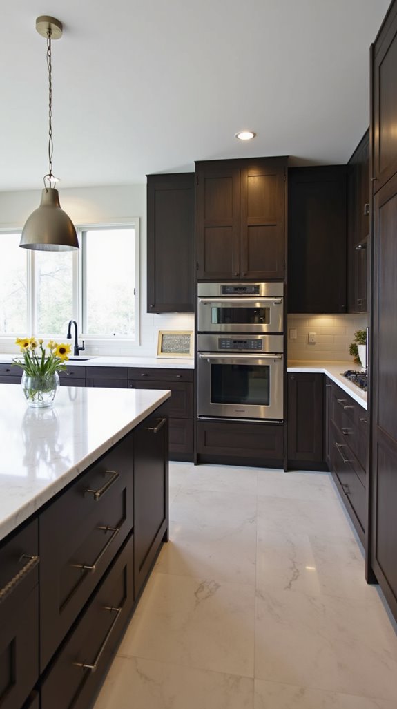 stylish minimalist espresso cabinetry