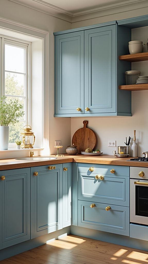 subtle blue natural wood