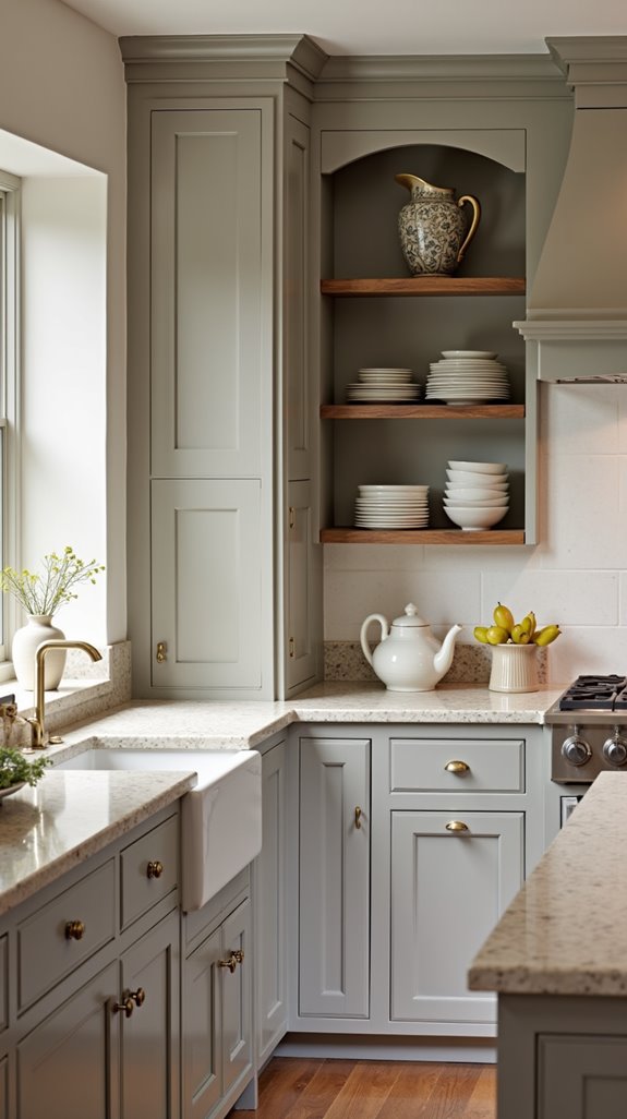taupe gray kitchen elegance