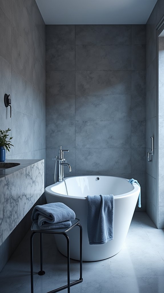 tranquil blue grey bathroom design