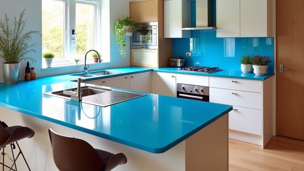 vibrant blue kitchen designs