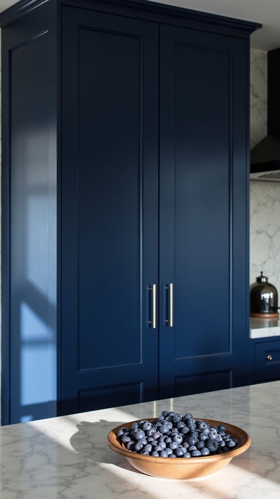 vibrant blueberry toned kitchen charm