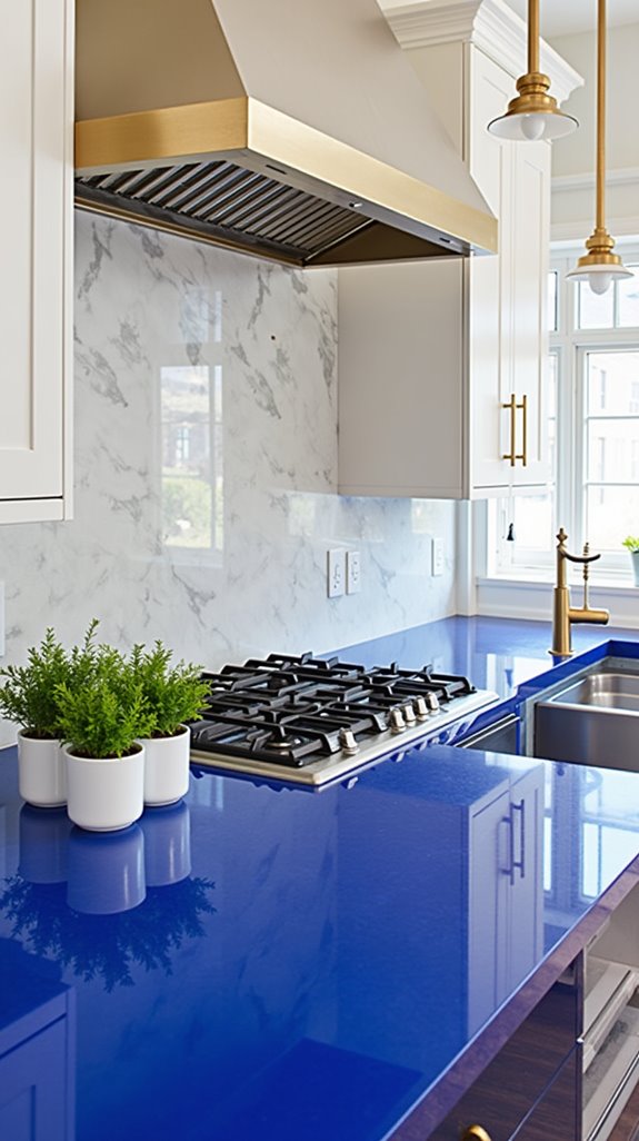 vibrant cobalt blue countertops