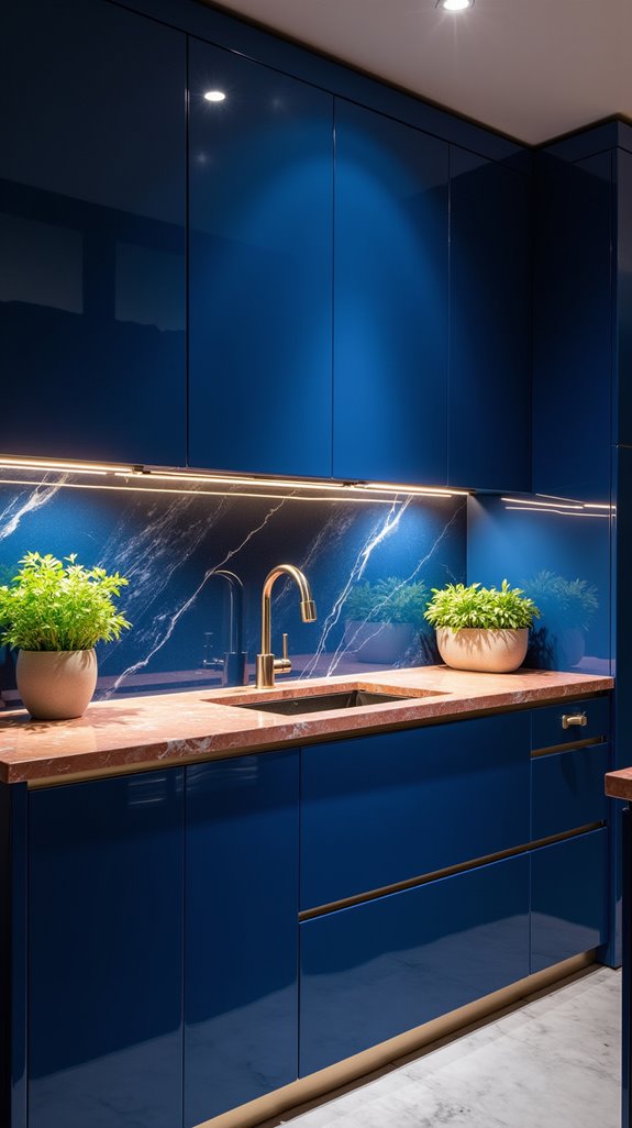 vibrant electric blue accents