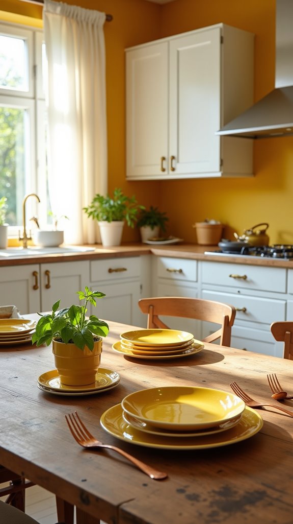 vibrant mustard dining pieces