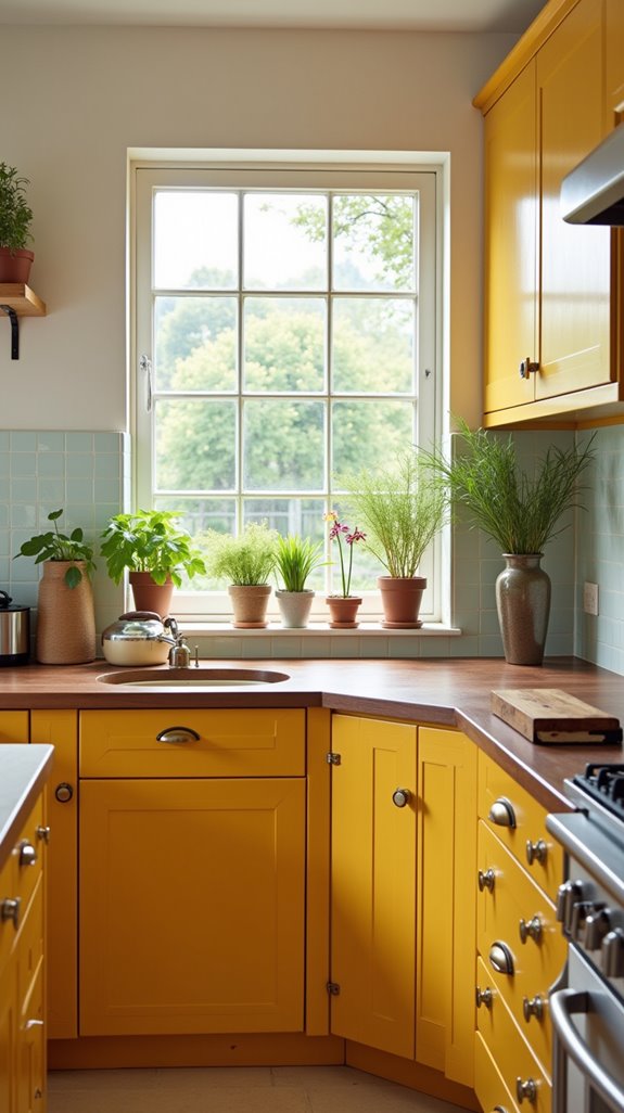 vibrant mustard kitchen transformation