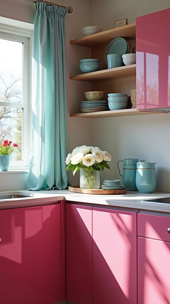 vibrant pink calming blue