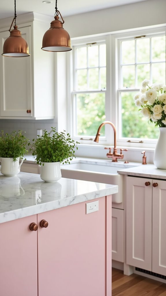 vibrant pink kitchen centerpiece