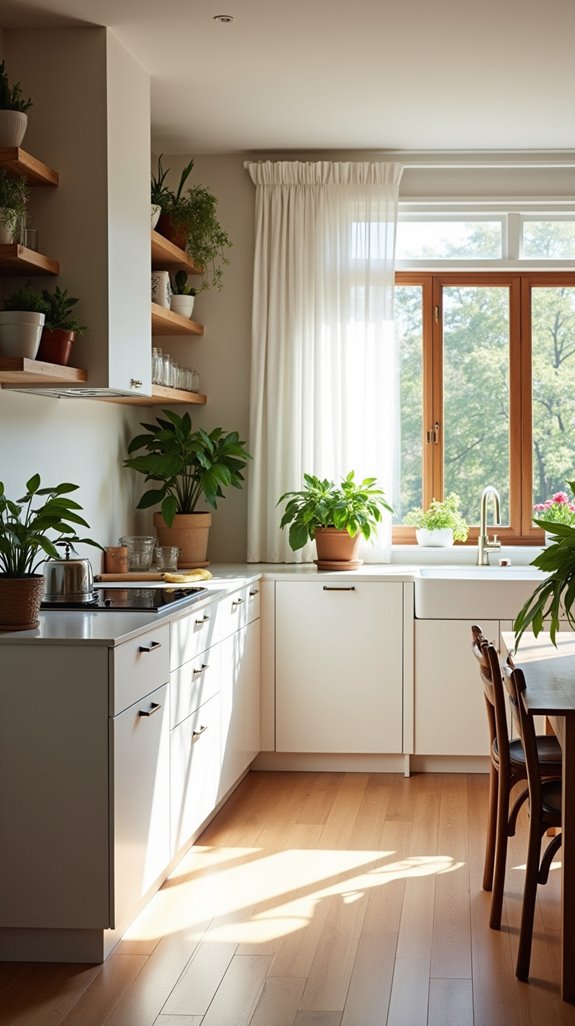 vibrant plants enhance kitchen