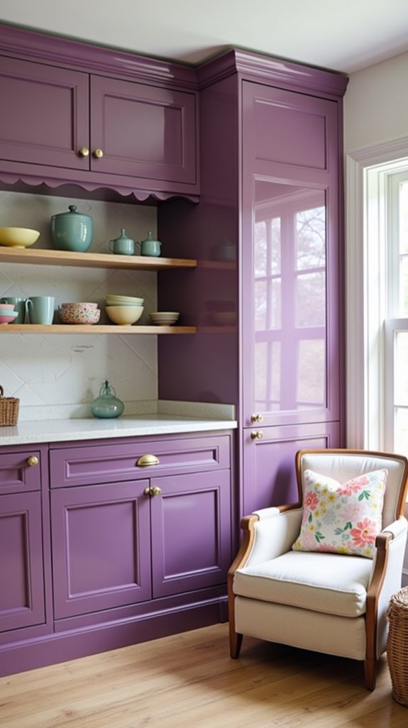 vibrant plum and pastels