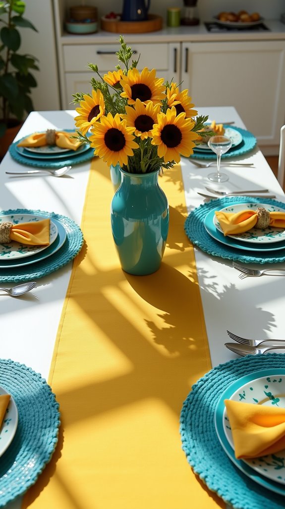 vibrant table linens transform decor