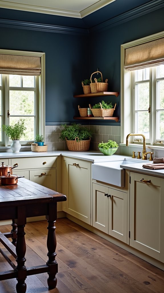 vintage blue kitchen charm