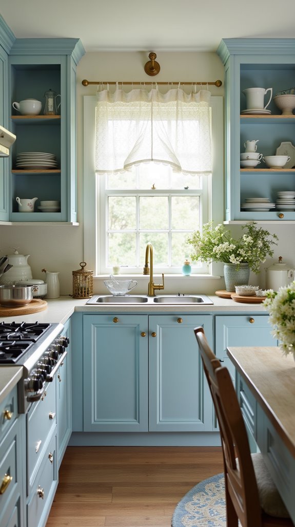 vintage powder blue kitchen design