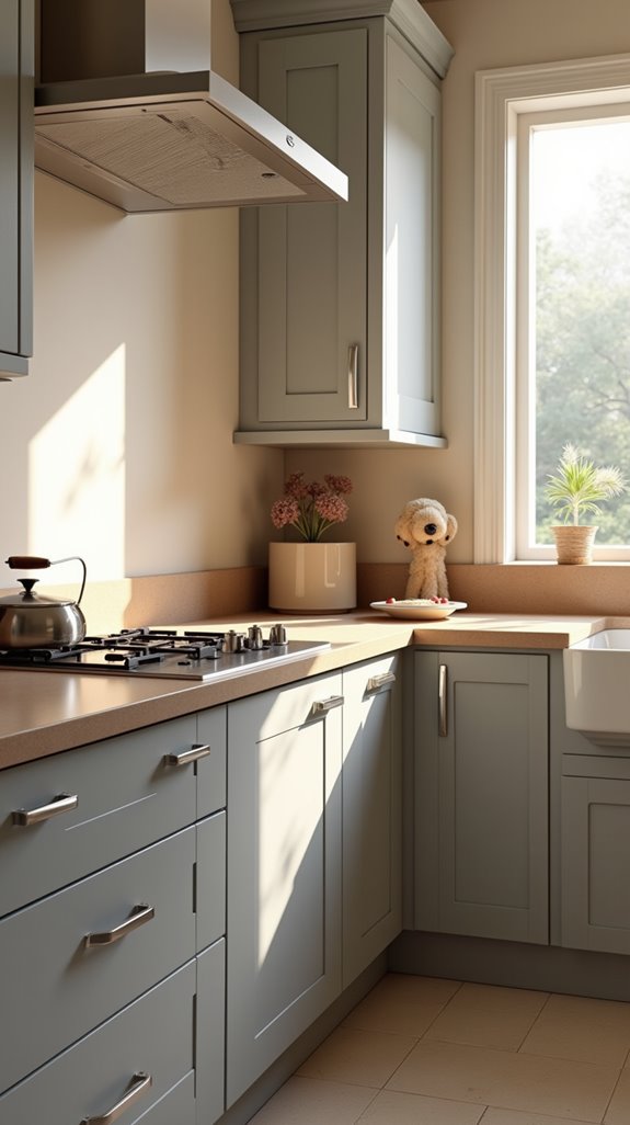 warm gray kitchen vibes