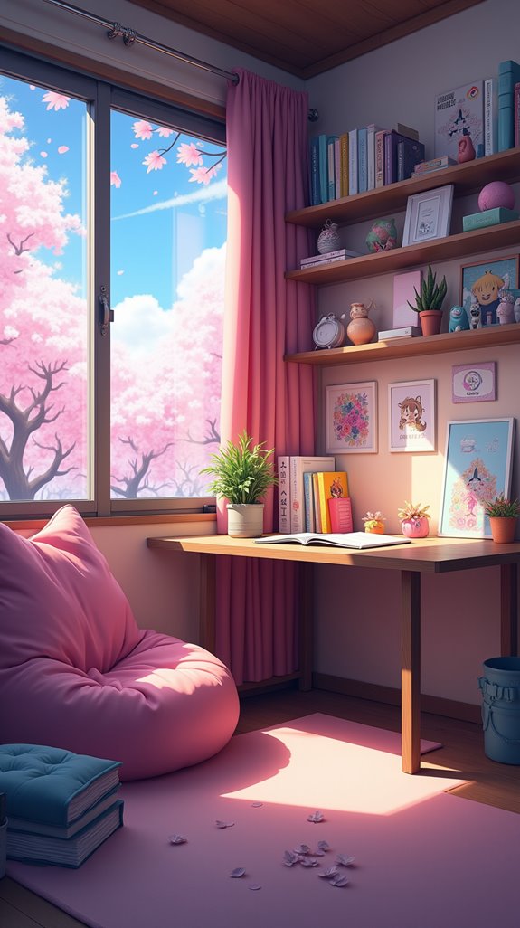 anime inspired study space
