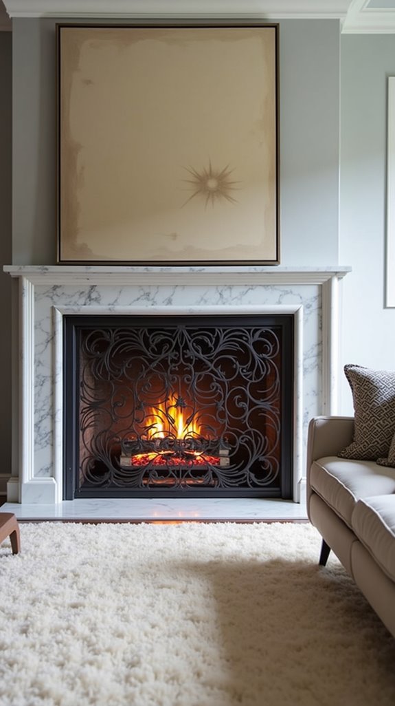 artistic fireplace screen benefits