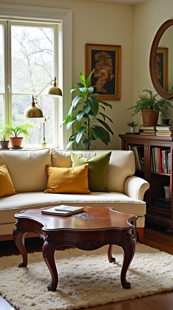 beige retro living room charm