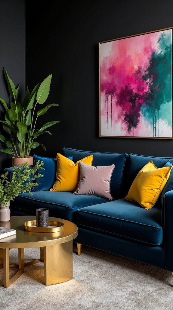 black and bright accents