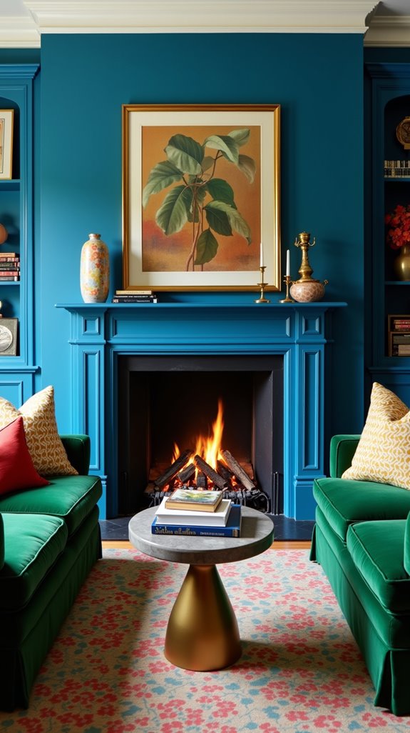 bold fireplace color ideas