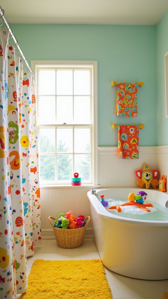 cheerful colorful bathroom design