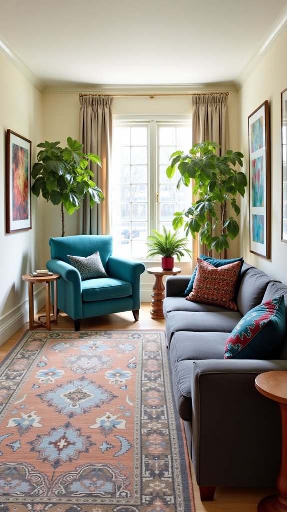 colorful accents enhance decor