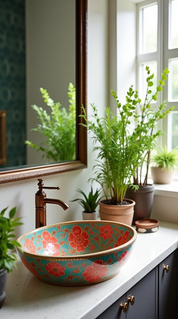 colorful ceramic wash basins