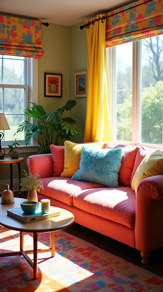 colorful window treatments enhance