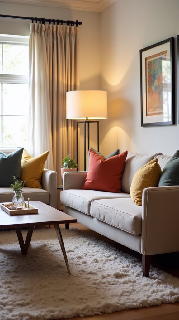 cozy atmosphere with floor lamps